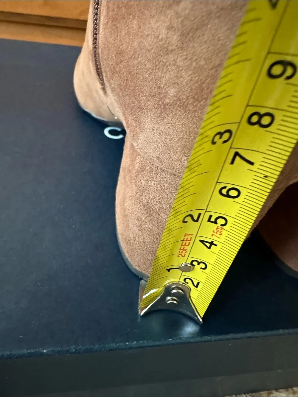 NIB COLE HAAN TAN SUEDE BLOCK HEEL BOOTS